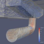 Simulación flujo de aire en una tobera, simulación aplicada a la industria